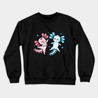 Axolotls Couple in love | Playful Kawaii Amphibians Crewneck Sweatshirt